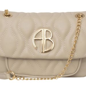 Alexis Bendel Vegan Leather Quilted Crossbody Handbag with Chain Strap